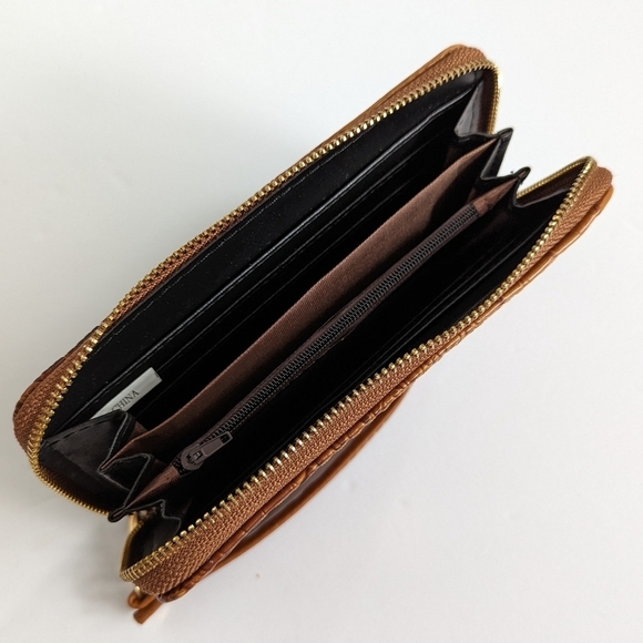 Faux Alligator Leather Dome Zip Top Backpack 5 Pockets Top Handle Amber Brown - Picture 9 of 16